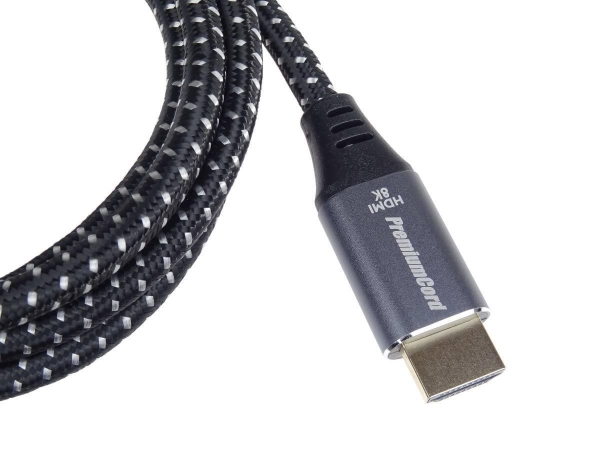 PREMIUMCORD Kabel HDMI 2.1 High Speed + Ethernet kabel 8K@60Hz, zlacené konektory, 3m