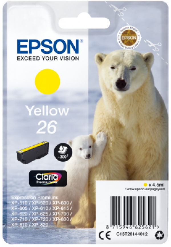 Náplň Epson 26, C13T26144012 žlutá blistr