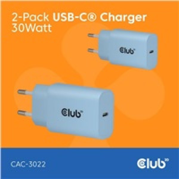 Club3D Nabíječka, USB-C, Power Delivery 15V/2A, 2-pack, modrá?v=1750104003