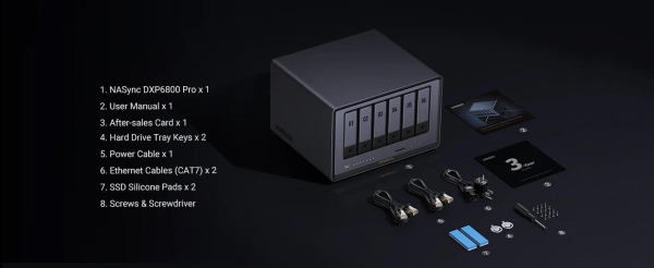 UGREEN NASync DXP6800 Pro (10C/i5-1235U/4,4GHz/8GBRAM/6xSATA/2xM.2/2x10GbE/1xPCIe/2xTB/2xUSB2.0/2xUSB3.2/HDMI/SD)