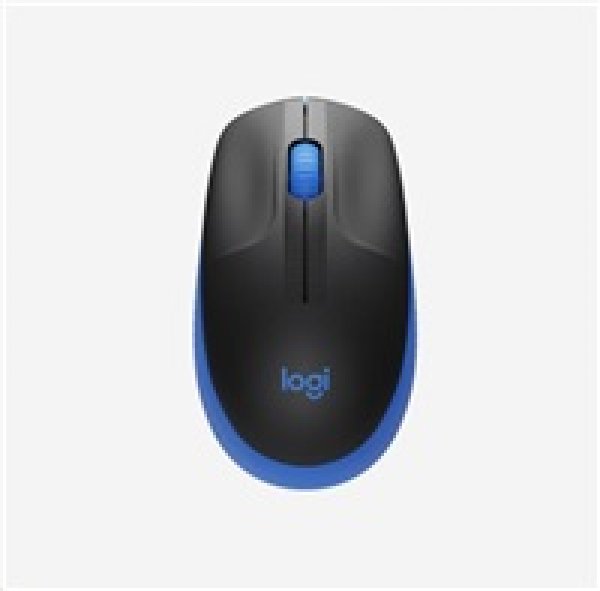Logitech M190/Kancelářská/Optická/Bezdrátová USB/Černá-modrá