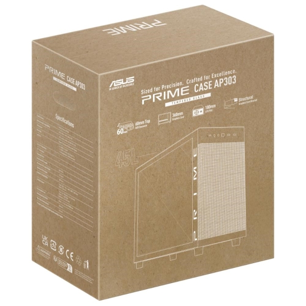 ASUS case PRIME AP303 TG BLACK, ATX, průhledná bočnice,1x120mm, černá