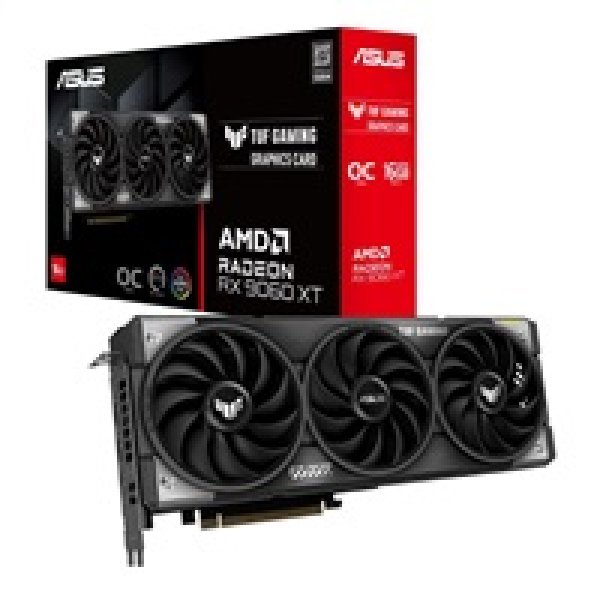 ASUS VGA AMD Radeon RX 9060 XT TUF GAMING OC 16GB, RX 9060 XT, 16GB GDDR6, 2xDP, 1xHDMI