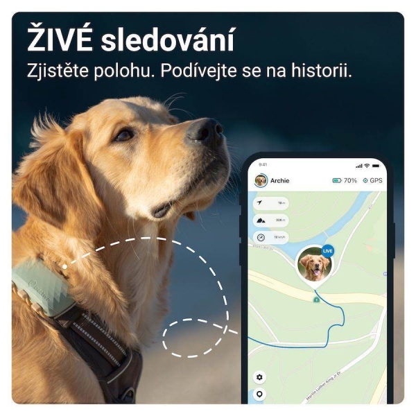 Tractive GPS DOG XL – sledování polohy a aktivity pro psy - zelený