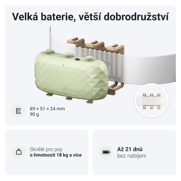 Tractive GPS DOG XL – sledování polohy a aktivity pro psy - zelený