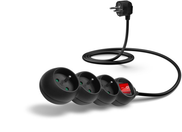 CONNECT IT prodlužovací kabel 230 V, 3 zásuvky, 1,5 m, s vypínačem (černý)?v=1761950406