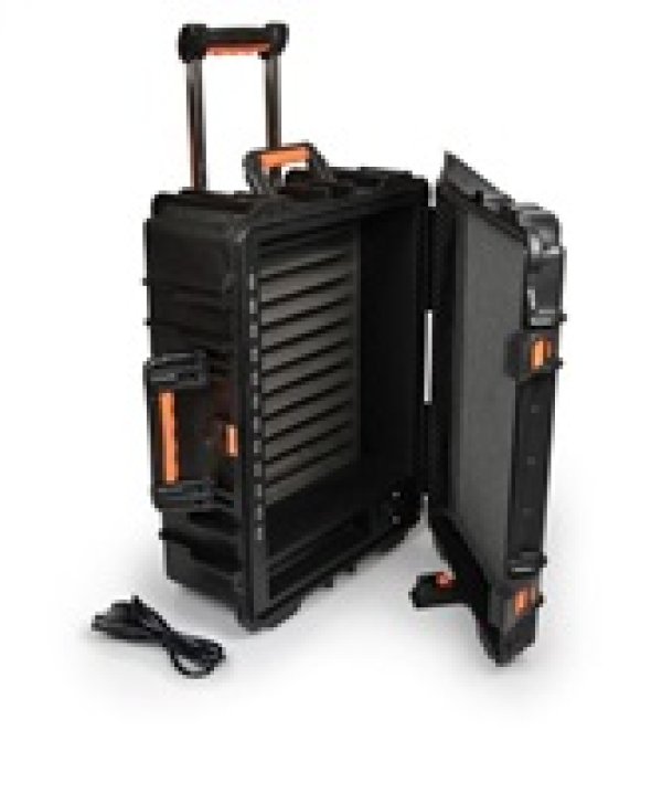 PORT CONNECT Rolling charging cabinet, nabíjecí přepravní kufr na kolečkách pro 12 zařízení, černý