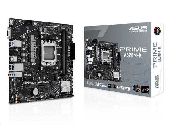 ASUS MB Sc AM5 PRIME A620M-K, AMD A620, 2xDDR5, 1xHDMI, 1xVGA, mATX