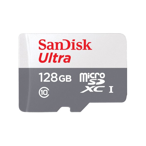 SANDISK Micro SD card SDXC 128GB Ultra A, 100MB/s, Class 10 UHS-I s adaptérem