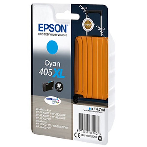 Náplň EPSON 405XL, C13T05H24010 azurová (14,7 ml)