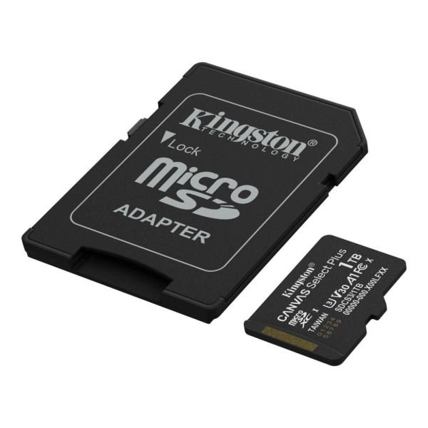 Kingston MicroSDXC karta 1TB Canvas Select Plus, U3, V30, A1, SD Adaptér