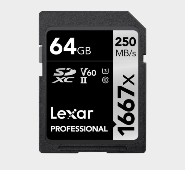 Lexar SDXC Pro 1667X UHS-II U3 R250/W120 (V60) 64GB?v=1765233604