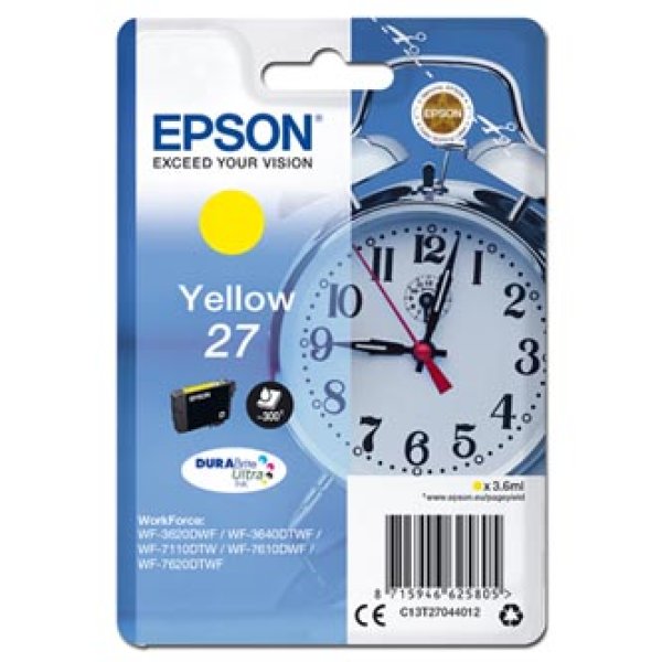 Náplň Epson 27, C13T27044012 žlutá