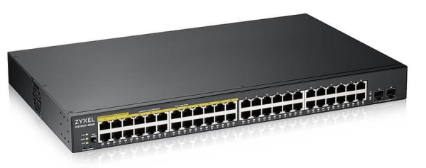 Zyxel GS1900-48HP v2 50-port Gigabit Web Smart PoE switch, 48x gigabit RJ45 (z toho 24x PoE), 2x SFP, PoE budget 170W