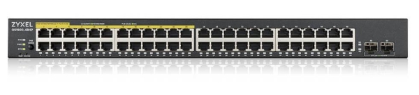 Zyxel GS1900-48HP v2 50-port Gigabit Web Smart PoE switch, 48x gigabit RJ45 (z toho 24x PoE), 2x SFP, PoE budget 170W