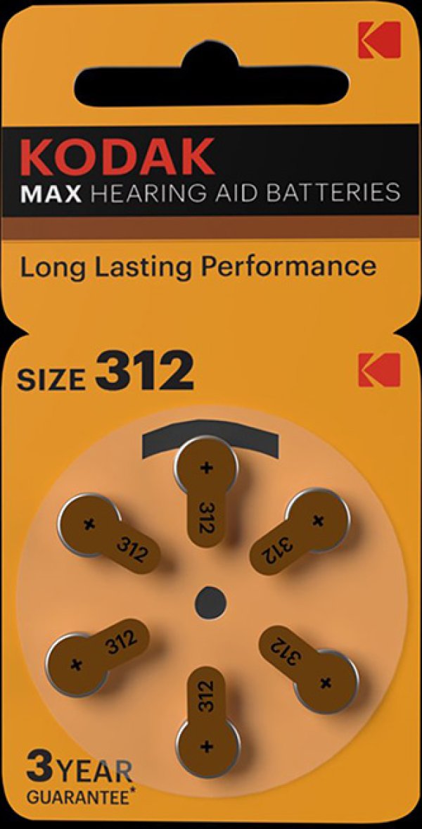Baterie jednorázová zinkovzdušná, speciální, P312, 1.45V, Kodak, blistr, 6-pack, KOD-P312BL6, zinkovzdušná?v=1755898805
