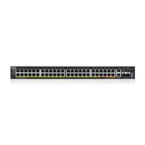 Zyxel XGS2220-54FP, L3 Access Switch, 960W PoE, 40xPoE+/10xPoE++, 48x1G RJ45 2x10mG RJ45, 4x10G SFP+ Uplink, incl. 1 yr
