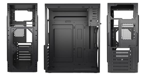 1stCOOL skříň JAZZ 6, micro tower, AU, USB 3.0, bez zdroje, černá