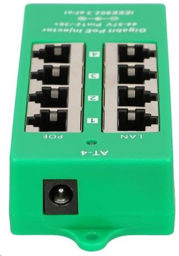 POE injektor aktivní - 4x 1Gb/s, stíněný, svorkovnice, 802.3af/at