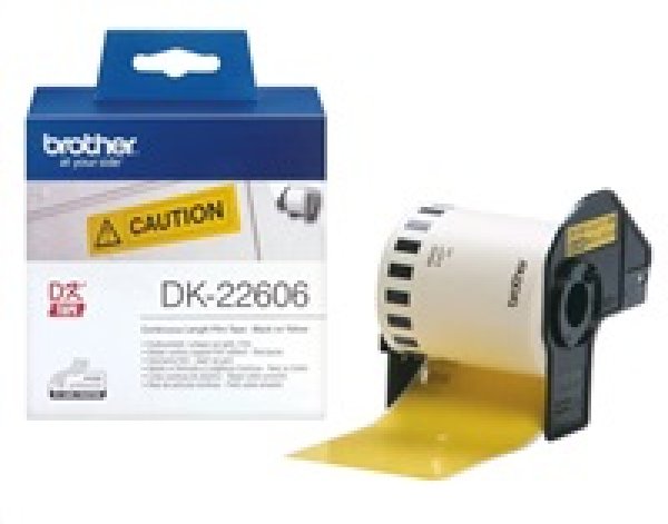 Brother filmová role 62mm x 15.24m, žlutá, 1 ks, DK22606, pro tiskárny štítků