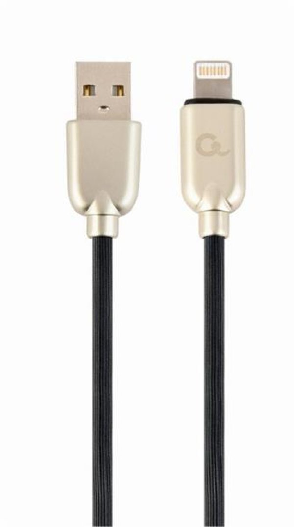 Gembird kábel nabíjací Lightning 8-pin (M) na USB 2.0 (M), prémiový, gumovo - opletený, 2 m, čierny?v=1762036806