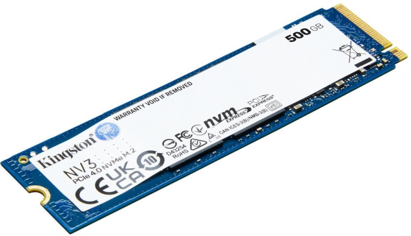 KINGSTON NV3 SSD NVMe M.2 500GB PCIe Gen 4x4 NVMe (čtení max. 5000MB/s, zápis max. 3000MB/s)