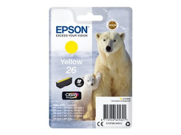 Náplň Epson 26, C13T26144012 žlutá blistr