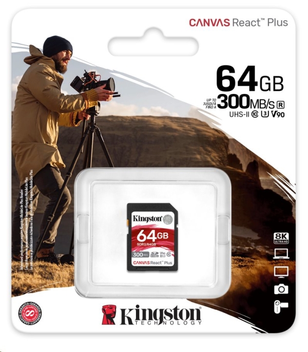 KINGSTON SD card SDXC 64GB Canvas React Plus