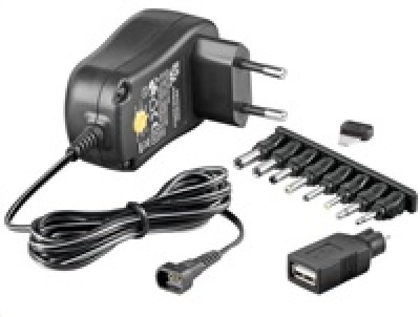 Goobay Univerzální napájecí adaptér 230V/3-12V stejnosměrný 300mA POŠKOZEN OBAL