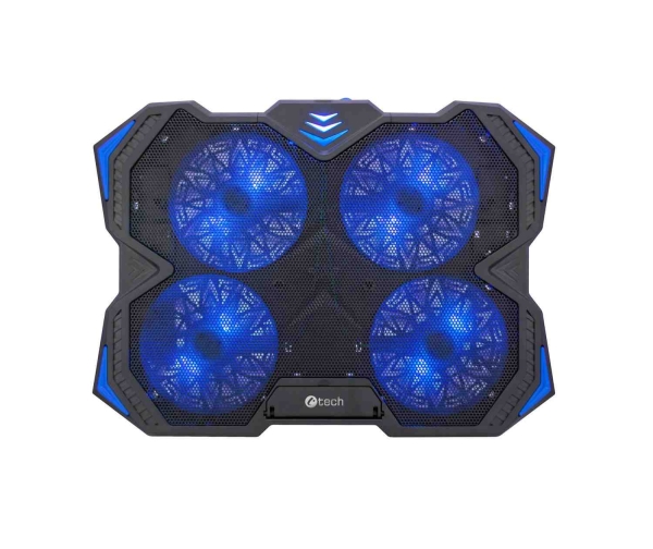 Chladící podložka C-TECH Zefyros (GCP-01B), casual gaming, 17,3'', modré podsvícení, regulace otáček