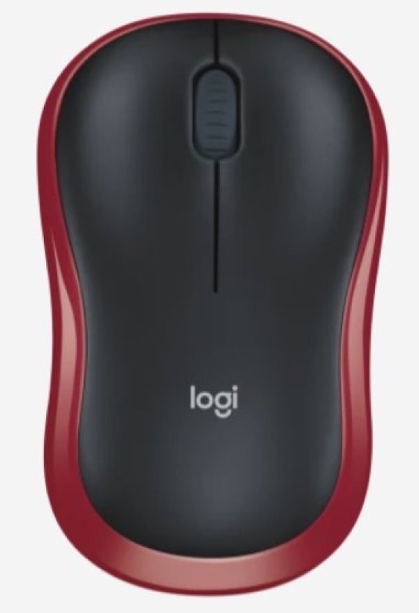 Logitech Wireless Mouse M185, red