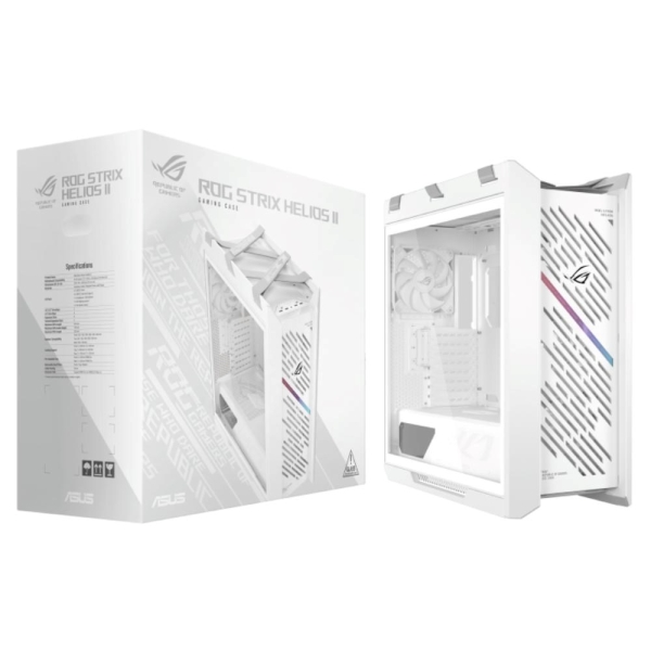 ASUS Case ROG Strix Helios II GX601S, E-ATX, Průhledná bočnice, 4x 140mm Fan, bílá