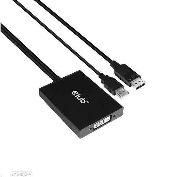 Club3D Adaptér aktivní DisplayPort na Dual Link DVI-D, USB napájení, 60cm, HDCP off, pro Apple Cinema displeje