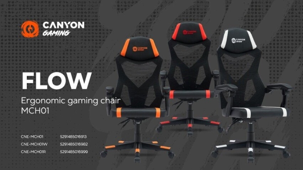 CANYON gaming chair Flow MCH01 Mesh Black Red