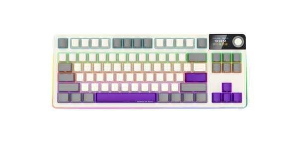 LORGAR Klávesnice KBP70TKLW, TKL mechanická, 75%, bezdrátová herní, béžová, CS