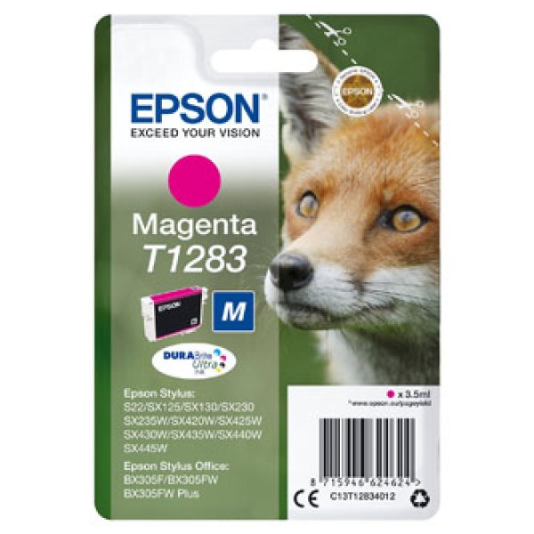 Náplň Epson C13T12834022 (M) purpurová blistr s RF / akustickým alarmem