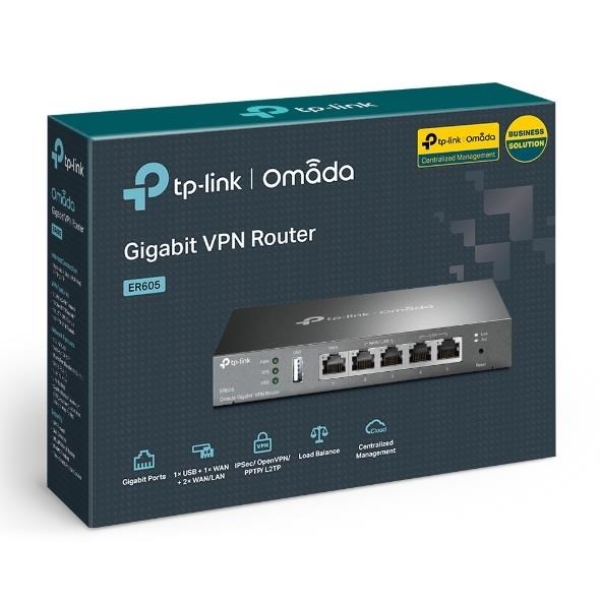 TP-Link ER605 OMADA VPN router (2xGbELAN, 1xGbEWAN, 2xGbELAN/WAN, 1xUSB2.0)