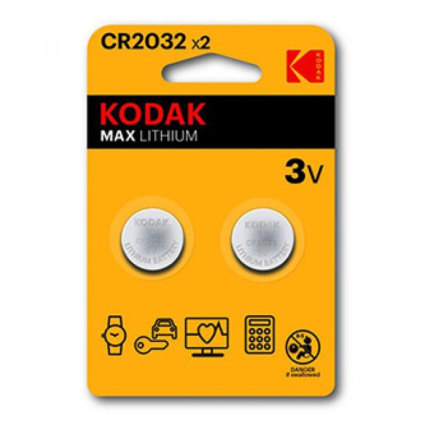 Baterie jednorázová lithiová, knoflíková, CR2032, 3V, Kodak, blistr, 2-pack, KOD-2032, knoflíková?v=1755898805