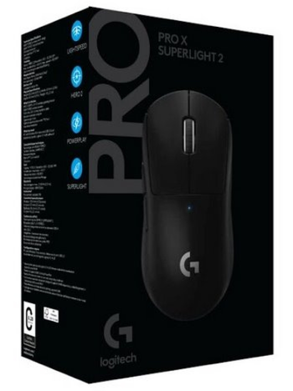 Logitech G PRO X SUPERLIGHT 2 LIGHTSPEED Gaming Mouse - BLACK - 2.4GHZ 