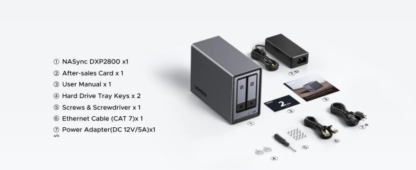 UGREEN NASync DXP2800 (4C/IntelN100/3,4GHz/8GBRAM/2xSATA/2xM.2/1x2,5GbE/2xUSB2.0/2xUSB3.2/1xUSB-C/HDMI)