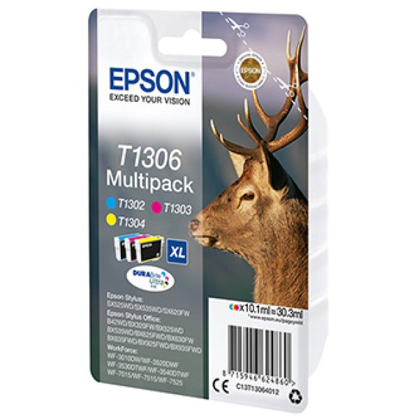 Náplň Epson C13T13064022 (XL) CMY multipack blistr s RF / akustickým alarmem