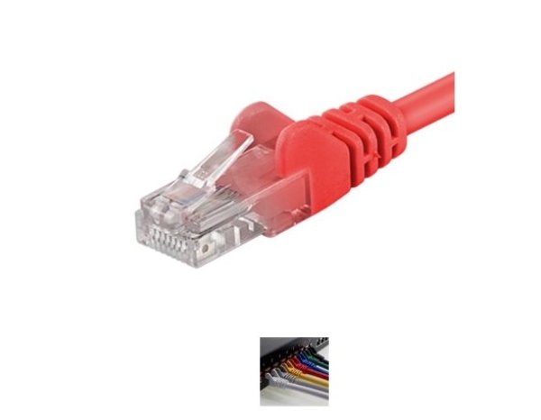 PREMIUMCORD Patch kabel UTP RJ45-RJ45 CAT5e 0.5m červená