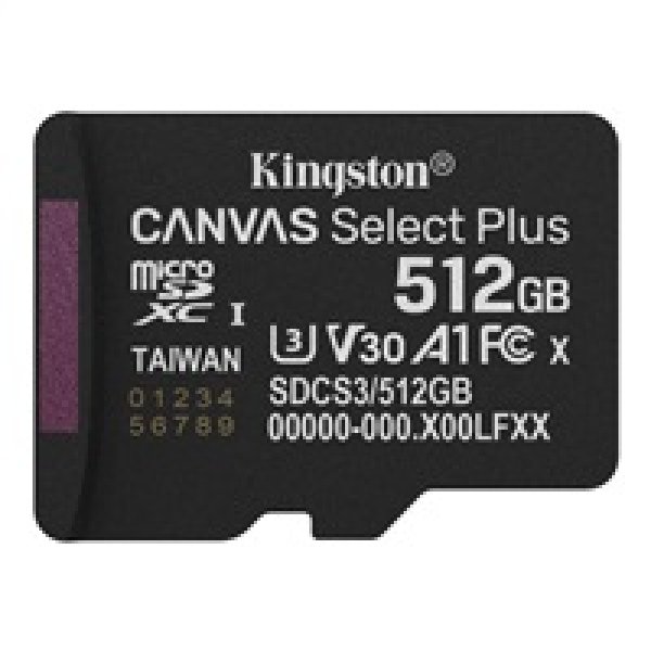 Kingston MicroSDXC karta 512GB Canvas Select Plus, U3, V30, A1?v=1752408003