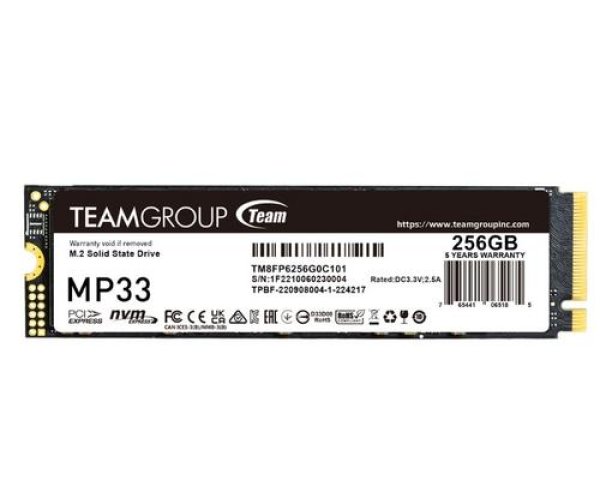 TEAM SSD M.2 256GB MP33 ,NVMe (1600/1000 MB/s) - >200TBW