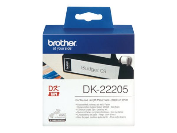 Papír role Brother DK22205, 62mmx30,48m, bílá