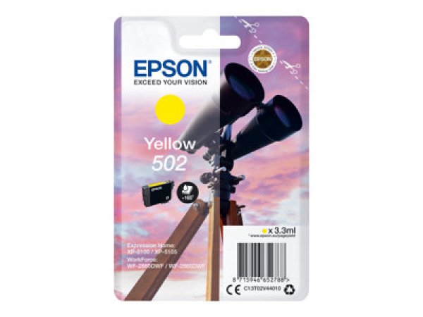 Náplň EPSON 502, C13T02V44020 žlutá - Blistr s RF