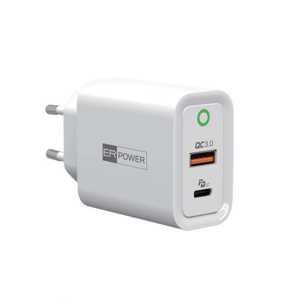ER POWER 30W PD USB-C/USB-A EU síťový adaptér,bílý?v=1751889603
