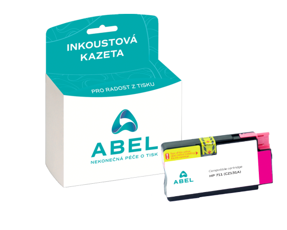 Náplň ABEL No.711, CZ131A purpurová pro tiskárny HP (29 ml)