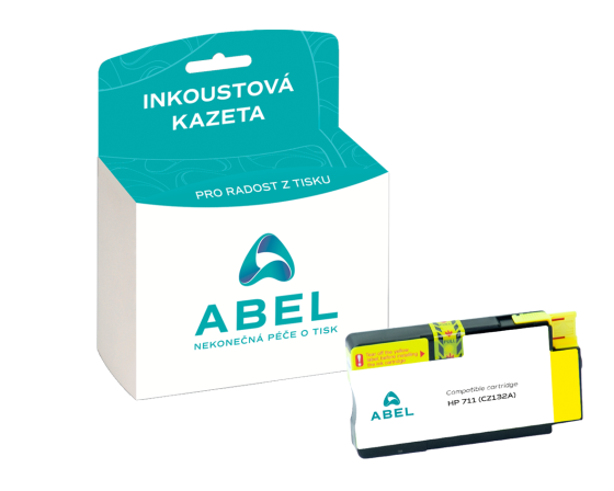 Náplň ABEL No.711, CZ132A žlutá pro tiskárny HP (29 ml)