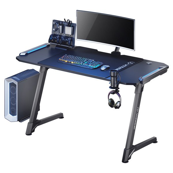 ULTRADESK Herní stůl SPACE XXL V2 BLACK, 144x70 cm, 75 cm, LED RGB podsvícení s dotykovým panelem, s XXL podložkou pod myš?v=1754038757